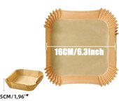 23CM Air Fryer Disposable Baking Paper Liner Non-Stick Mat Steamer Square Round Parchment for Microwave Oven Kitchen Cookers