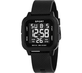 YIKAZE Black Sports Watch Men's Digital Watch Alarm Chrono Clock 3Bar Waterproof Military Men Watches LED Electronic Wristwatch