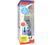 Nuk Biberón Mickey Silicona 6-18M M Night 300 ml