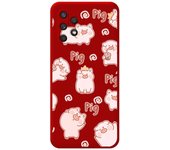 Tumundosmartphone Funda Silicona Líquida Roja para Samsung Galaxy A32 4G diseño Cerdos Dibujos