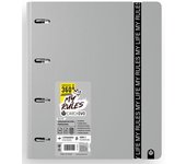 CARCHIVO Carpeblock 360 foam my rules a4+ anillas 35mm con recambio cuad.5x5 y cierre de goma color cuad grey
