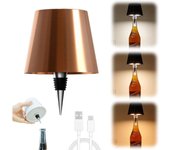 Lámpara de botella inalámbrica, lámpara LED portátil inalámbrica para botella con 3 modos de atenuación de luz, cabezal de luz recargable para botella de vino, lámpara de mesa táctil para dormitorio, regalos de cumpleaños y Navidad