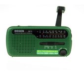 DEGEN DE13 Emergency Hand Crank Solar Radio with Flashlight/Alarm Clock/Phone Charger, Portable FM/MW/SW Multiband Receiver