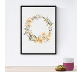 Nacnic Póster De Coronas Florales | Lámina Corona Floral Amarilla | Diseños De Flores | Decoración De Plantas