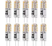 10 bombillas LED G4 de 12 V AC/DC, 2 W, 24 LEDs, regulables - WELLNGS