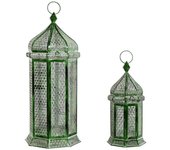 Farola Set 2 Metal 23X23X57 Verde El mejor complemento para tu hogar. - Fijalo -