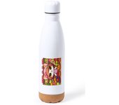 MERCHANDMANIA BIDON 750 ML ACERO INOXIDABLE CON ADORNO DE CORCHO gato frutero animal profesion fruteria tapon seguridad botella