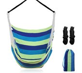 Silla colgante de jardín, asientos colgantes, hamaca interior, silla oscilante para niños y adultos, silla colgante de camping, silla colgante para exterior/terraza/camping/playa/viaje Azul