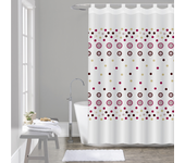 HMS Cortina de Baño Ducha 100 % Poliéster Hidrófuga y Secado Rápido con Trabillas – 140×180 / 180×200 cm