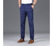 Luxury Brand Men's Stripe Plaid Casual Pants Men Army Green Four Seasons High Quality Business Trousers Men's Slim Straight Pant