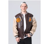 Men's Leather Varsity Basketball Jackets College Letterman Embroidery Outwear Coats Motorcycle Riding Jacket For Fall&winter