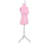 WANDERLUST DECO Maniquí de Madera y Espuma Forrado de Tela Rosa - Realismo en la Exhibición | Ajuste Realista de la Ropa