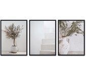 Set de 3 cuadros calidad premium con marco de madera - 30x40 cm o 50x70 cm - POSTER LAB