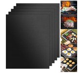 Estera para Barbacoa, Juego de 5 Esteras para Parrilla de Teflón Antiadherentes, Placa para Parrilla, Parrilla a Gas, Papel para Hornear, Reutilizable, para Parrilla de carbón,33 x 40 cm