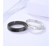Luxury Shiny Zircon Angel Demon Couple Rings for Women Men Romantic Wings Crystal Adjustable Ring Wedding Valentine's Day Gifts