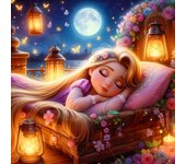 Disney 2024 New Diamond Painting Beauty And The Beast Cartoon Baby Princess Mosaic Rapunzel Mosaic Mermaid Alice Home Decor
