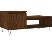 vidaXL Mesa de centro madera contrachapada 100x50x45 cm Blanco, Negro, Blanco brillante Mesita de Salón o Comedor o Auxiliar Mesa de Café Meuble Salón