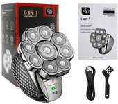 Men Grooming Kit 9 Cutter Floating Head Electric Razor Multifunction Shavers USB Rechargeable Wet/Dry 6 In 1 Bald Head Shavers