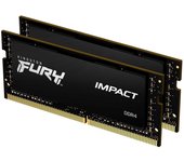 Memoria ram ddr4 16gb 2x8gb kingston - 3200mhz - pc4 - 25600 - fury impact - cl20 - 1.2v - sodimm