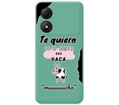 Tumundosmartphone Funda Silicona Líquida Verde para Zte Blade A34 4G diseño Vaca Dibujos