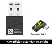 TX40 USB Bluetooth 5.2 Transmitter AptX 24Bit Low Latency Adaptive Wireless Audio Adapter Handsfree Call For TV PC Laptop PS4/5