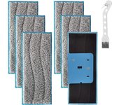 Paquete de 6 almohadillas lavables para fregona Braava Jet M6 (6110), 6012 y 6112 de la serie M. Almohadillas húmedas lavables y reutilizables.