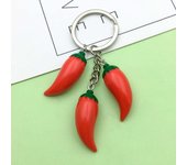1pc Fashionable Resin Red Pepper Design Keychain, Imitation Food Key Ring, For Car Keys, Backpacks, Wallets
