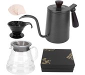 Juego de 4 cafeteras de goteo manual, diseño elegante, filtro de café, cafetera manual estable para el hogar y la empresa