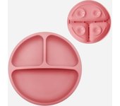 Plato de Comedor para Bebés  Silicona Suave con Diseño de Dibujos Animados para Niños y Niñas Utensilios de Entrenamiento para la Alimentación de Niños
