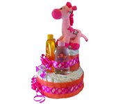 Tarta de pañales Jirafita Para Niña - Productos Johnson - Tiernos Momentos