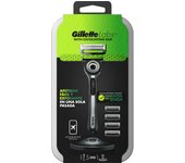 GilletteLabs máquina de afeitar con barra exfoliante y estuche de viaje, 1 mango, - 5 recambios, stand magnético