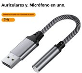 USB to 3.5mm Audio Aux Adapter Supporting 2-in-1 Microphone and Music USB Male TO 3.5 MM Jack Headphone Converter Cable For PC