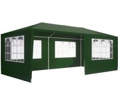 Pabellón de Jardín 3x6m Cenador Rimini 18m² Carpa 6 Paredes 18 Ventanas Eventos UV50+ Gazebo Verde