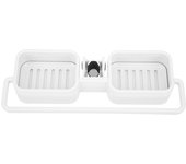Escurridor de fregadero de cocina para el hogar, estante organizador de almacenamiento de esponja y paño de drenaje, color blanco
