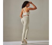 SSITO Conjunto de Yoga para Mujer, Chaleco Deportivo para Gimnasio, High Belt leggings, traje de 2 piezas, ropa de entrenamiento sin costas, chándales para correr y Fitness