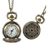 Vintage Steampunk Hollow Flower Quartz Pocket Watch Necklace Pendant Chain Clock Gifts