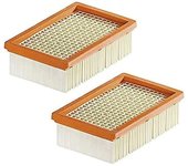 Paquete de 2 filtros de repuesto para aspiradoras planas plisadas Kärcher WD4 WD5 WD6 MV4 MV5 MV6