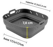 Air Fryer Silicone Basket Pot Square Shape Reusable Foldable Bpa Free AirFryer Mold Liner Accessories Oven Baking Tray Mat