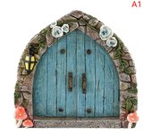 Miniature Fairy Door Home Creative Yard Art Mini Arch Window Door Mouse Hole Decoration Outdoor Garden Sculpture  Craft Decor