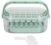 Bandeja para cubitos de hielo con tapa y recipiente, molde para hacer bolas de hielo, bandejas cuadradas para hielo, fácil de presionar para liberar el hielo en el congelador, moldes para hielo con pala, fabricación de 54 cubitos de hielo (suelas blandas
