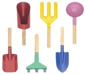 Juguetes de playa, 6 piezas, juguetes de arena para niños, juego de jardinería para niños, herramientas de jardín de metal