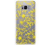 Funda compatible con Samsung Galaxy S8 - Flores Contorno Amarillo