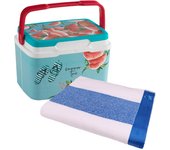 Nevera life story 5 litros watermelon + toalla de playa 90x160cm 450gsm terry 100%algodon azul