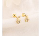 New Fashion Tibetan Piercing Stud Crystal Ear Studs Helix Cartilage Earring for Women Gold Color Girls Piercing Jewelry Gift