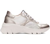 Hispanitas Habana Zapatillas Mujer Champagne y Piel Blanca y Malla CHV253819