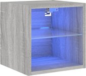 vidaXL Mueble de TV de pared con luces LED 30x28,5x30 cm, Mueble de Salon, Mueble TV, Mueble TV salon, Mesa de TV, Mueble tele
