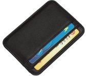 Genuine Leather Card Holder Slim Business Card id Holder Credit Card Case Thin Small Wallet for men Cardholder Sticker black