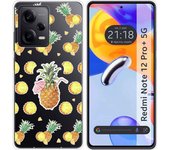 Funda Silicona Transparente para Xiaomi Redmi Note 12 Pro+ Plus 5G diseño Piña Dibujos