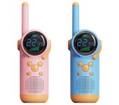 Walkie-talkie para niños (2 unidades), radio bidireccional de hasta 3 km de largo alcance, ideal para niños y niñas, ideal para acampar, hacer senderismo y jugar.