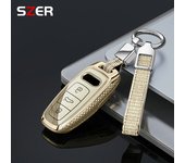 ABS Shell Car Remote Smart Key Case Cover For Audi A6 A6L A7 A8 A8L A3 E-tron 55 Q7 Q8 C8 2019 2020 2021 Keychain Accessories